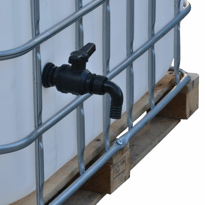 IBC 1" Ventil med 20 mm Ø slanganslutning